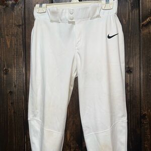 Nike White Softball Pants with Black Nike Logo